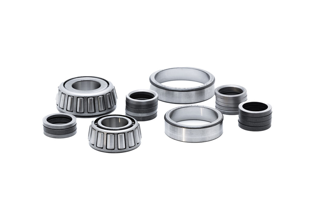 Several bearings on a white background